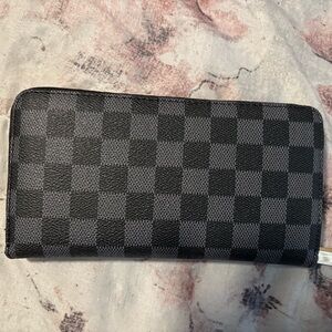 Checkered Black and Gray Wallet